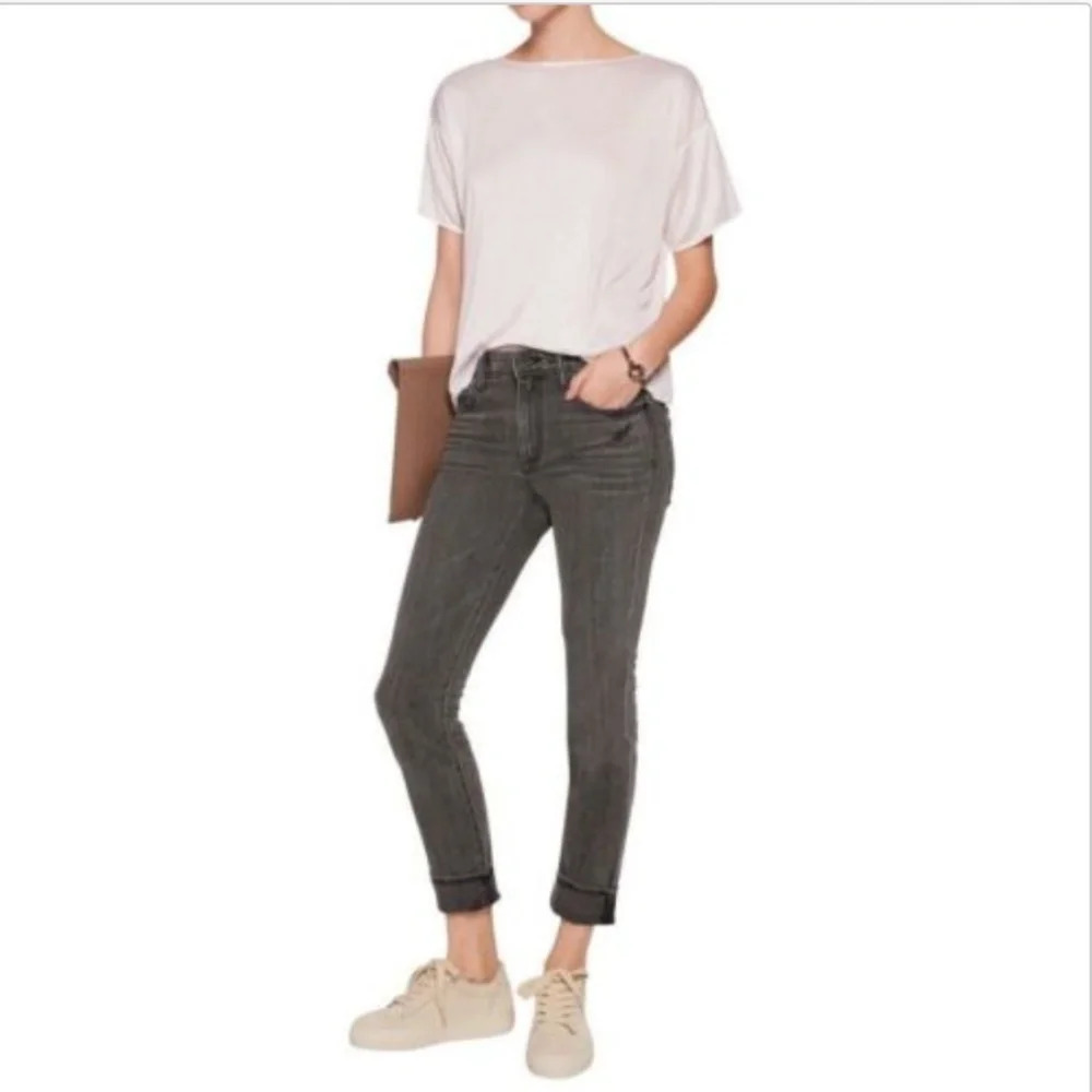 NWT Helmut Lang Grey Destroyed Ankle Skinny‎ Jeans